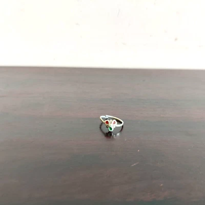 Anillo de dedo del pie vintage joyería de plata antigua dama tribal coleccionables piedras coloridas Foto 1 de 4