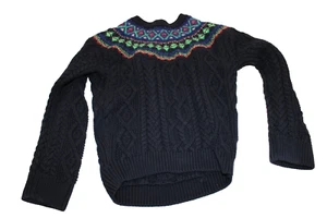 Ralph Lauren Kids Cropped Fair Isle Sweater black size 6X - Picture 1 of 3