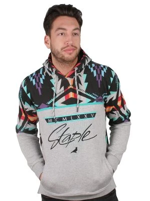 Staple Men's Heather Grey Aztech LS Long Sleeve Hooded Sweater NWT 1511H2978 - Image 1 of 3