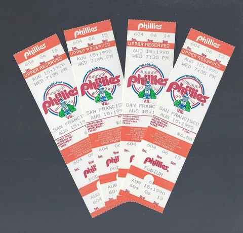 TERRY MULHOLLAND NO HITTER - VINTAGE 1990 MLB GIANTS @ PHILLIES FULL TICKET Cover