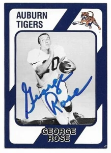 GEORGE ROSE handsigniert signed 1989 Collegiate Collection Karte Auburn Tigers COA - Bild 1 von 1