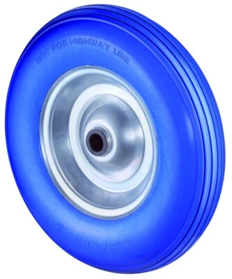 Polyurethanrad (pannensicher), blau, Rillenprofil, Rollenlager C91.400 - Bild 1 von 2