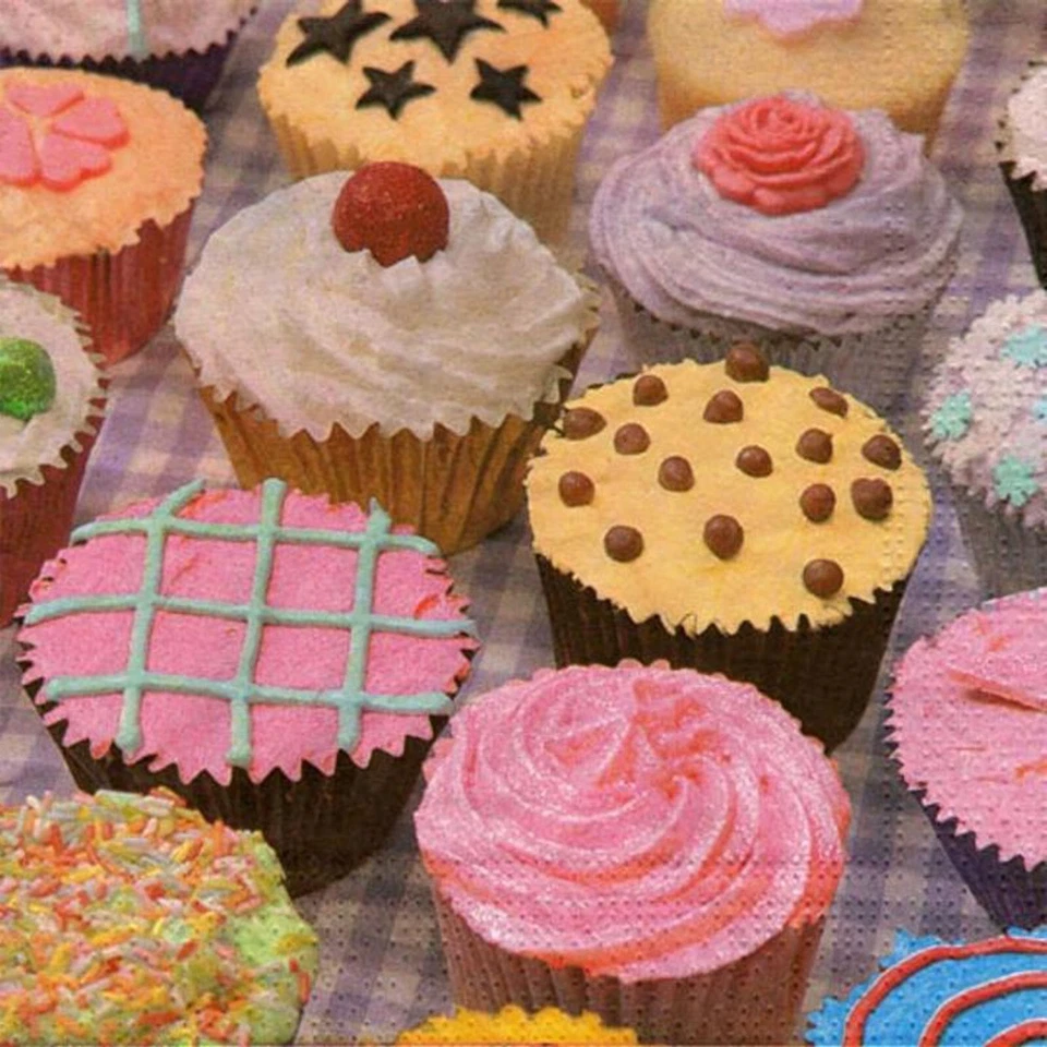 Дизайнерские салфетки для завтрака Cupcake Craze — 16 штук в упаковке. (fdppo519) - Изображение 1 из 1