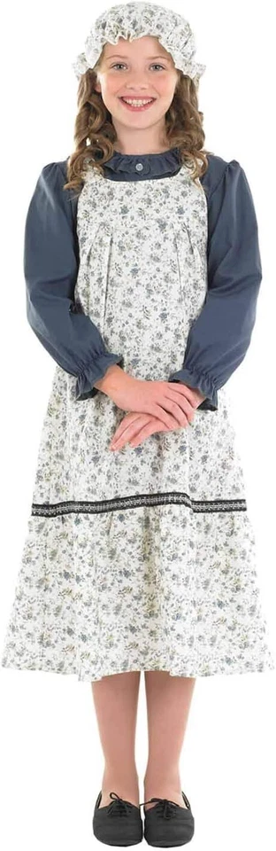 Disfraz Floral Histórico para Niños M XL Victoriano Escuela Niña Vestido Halloween Foto 1 de 4