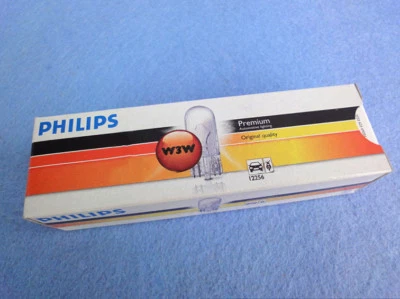 10pcs ORIGINAL PHILIPS 12256 W3W 12V3W W2.1×9.5d T10 premium signaling lamp bulb - Image 1 of 3
