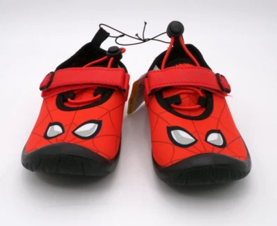 Marvel Swimming Shoes Boys Red Black size 11/12 Spiderman Flat Cushioned! - Image 1 of 4