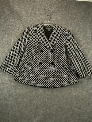 Chaqueta Abrigo de Trabajo Josephine Chaus Blazer Mujer 8 Diseño Negro Blanco  Foto 1 de 4