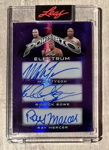 2024 Leaf Electrum Mike Tyson Riddick Bowe Ray Mercer Power Trio Triple Auto 1/1 - Picture 1 of 3