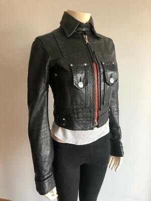Authentic DSQUARED Leather biker Jacket mod.72PK008 size 44 - Image 1 of 4