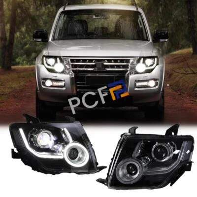 For Mitsubishi Pajero Montero V93 LED DRL Headlights Double Beam Lens Projector - Image 1 of 4