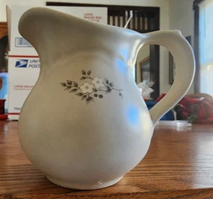 Heirloom Creamer Pitcher 12 oz. Pfaltzgraff backstamp Stoneware Ivory Taupe ! - Picture 1 of 16