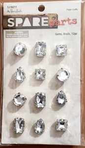 SPARE PARTS by The Paper Studio GEMS BRADS - 12 pcs - Picture 1 of 2