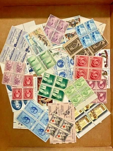 12 U.S. Vintage Mint Postage Stamp Blocks= 48 Stamps-1930-1970's FREE SHIPPING - Picture 1 of 1