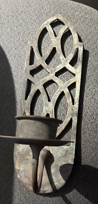 Wall Mounted Mexican  style bronze Candle Holder 13" - Image 1 of 4