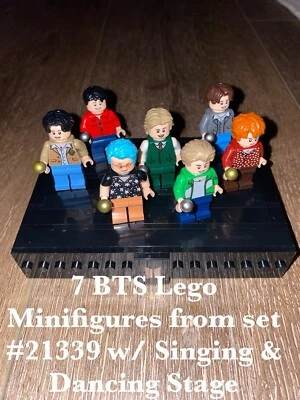 7 BTS Boy Band LEGO #21339 Minifigures & Technic Dancing  Singing Stage ONLY  - Image 1 of 4