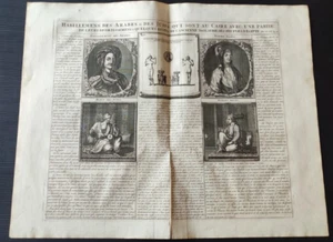 ENGRAVING ISTAMBUL TURKISH ARABES TURKEY COSTUMES CAIRE EGIPTE  CHATELAIN 1720 - Picture 1 of 4