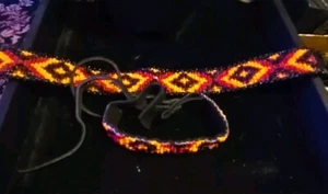 Gewebtes Glas Samen Perlen Armband Halskette Set Indianer Indianer Südwesten - Bild 1 von 9