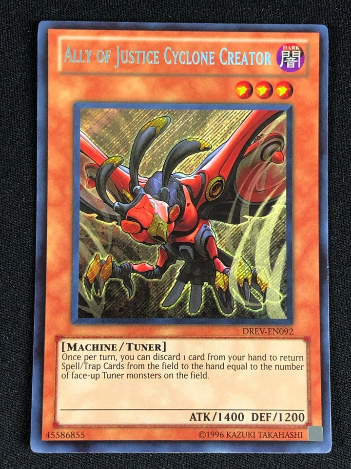 YUGIOH ALLY OF JUSTICE CYCLONE CREATOR DREV-EN092 SECRET NM - Image 1 of 1