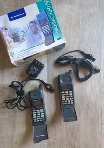 Vintage Motorola MicroTAC 650e & Lite Flip Phones w/ box & chargers - Zdjęcie 1 z 15
