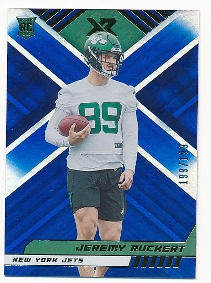 JEREMY RUCKERT 2022 PANINI XR BLUE #151 RC ROOKIE SP NEW YORK JETS #199/199 MINT - Image 1 of 2
