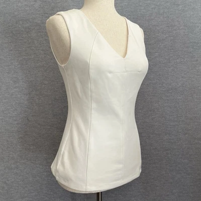 Bailey 44 Faux Suede Top Size S Winter White Minimalist Capsule Career Office - Image 1 of 4