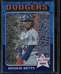 2024 Topps Heritage - Mookie Betts #499 Chrome Blue Sparkle Refractor - Picture 1 of 2