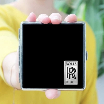 Estuche para cigarrillos ROLLS ROYCE - Cuero Acero inoxidable - Emblema de acero esmaltado Foto 1 de 4