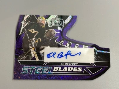 Ed Belfour 2025 Leaf Metal Hockey Legends /7 lâminas de aço automáticas roxas Dallas - Imagem 1 de 2