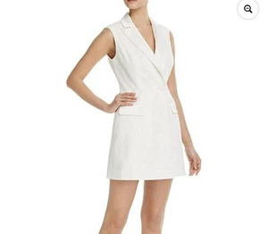 Jay Godfrey White Floral Lace Cocktail V-Neck Dress Size 6  - Picture 1 of 12