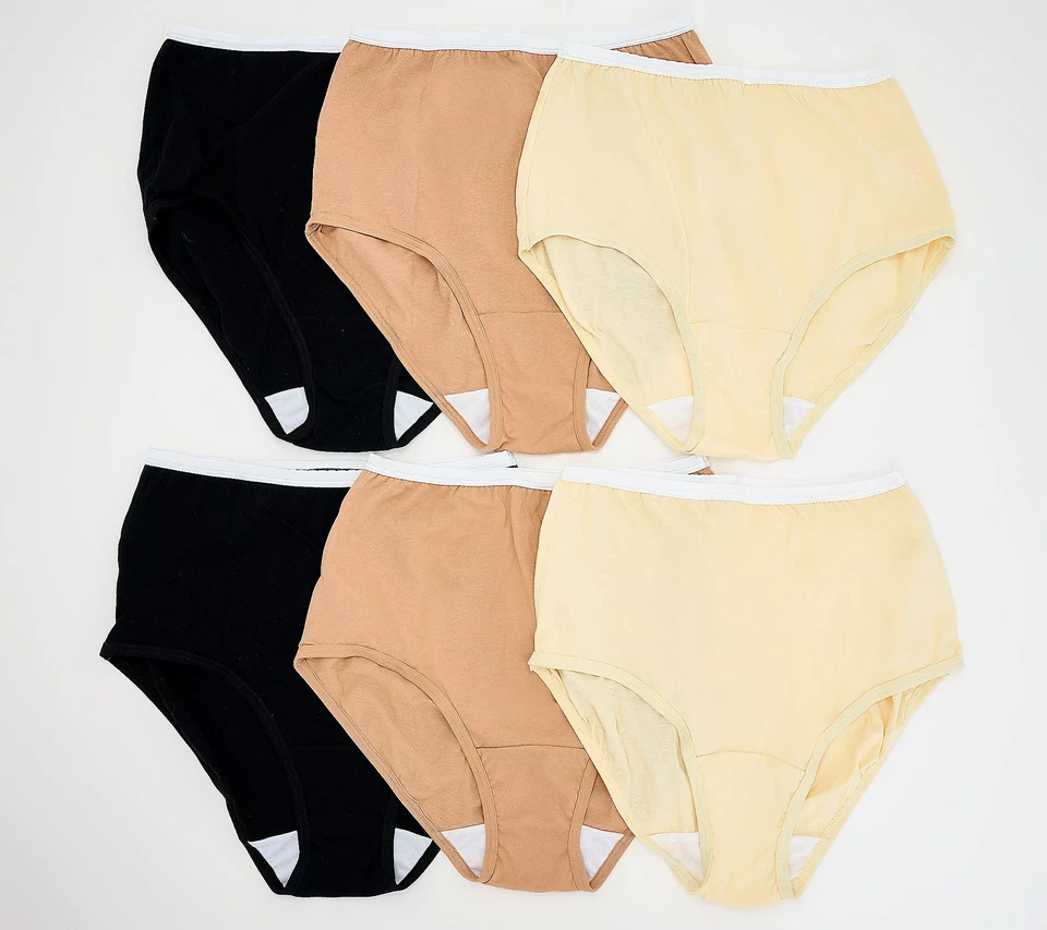 Breezies Set of 6 Original Cotton Brief Panties Basic Pack 14 New - Image 1 of 1