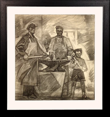 Ucrania soviética de mediados del siglo XX era tres generaciones de trabajadores metalúrgicos Foto 1 de 4