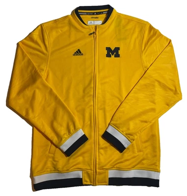 Chaqueta Adidas Universidad de Michigan Cremallera Completa - Talla S - Azul Marino/Amarillo - Foto 1 de 3