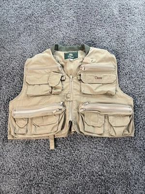 VTG Orvis Fly Fishing Vest Mens Size XL Khaki Tan Outdoor Utility Full Zip - Image 1 of 4