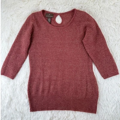 Suéter Fenn Wright Manson Lana Metálico Dorado Granate Tejido Mediano Suave Lujo Foto 1 de 4