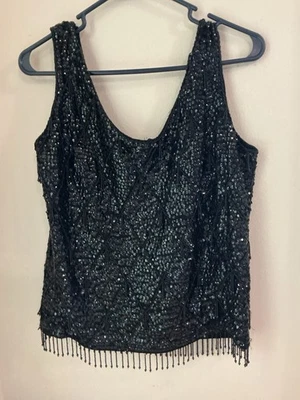 Top vintage de cami/sin mangas con cuentas a mano Foto 1 de 4