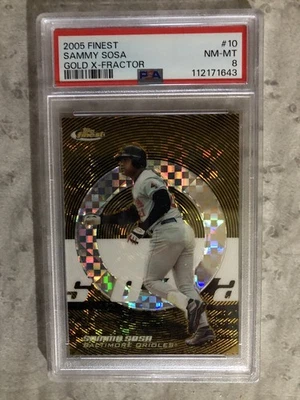 Topps Finest 2005 - Sammy Sosa #10 Gold X-Fractor 10/10. PSA 8 Foto 1 de 2