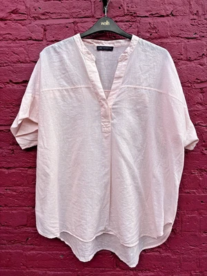 Marks Ans Spencer Pale Pink Summer Linen Rich Lightweight Casual Blouse Size 20 - Image 1 of 4