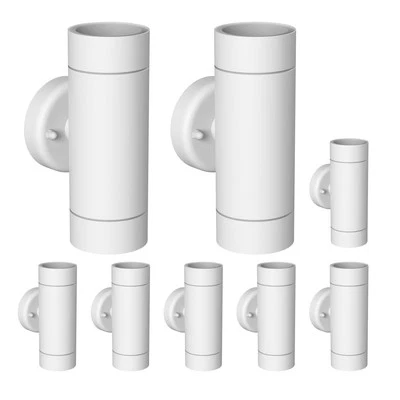 Wandleuchte WEDO für außen, chrom matt Edelstahl IP44 Up & Downlight + 2 GU10 - Bild 1 von 4