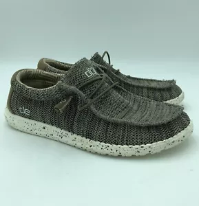 Hey Dude Wally Sox Mens 10 Gray Knit Casual Shoes Loafers - Picture 1 of 10