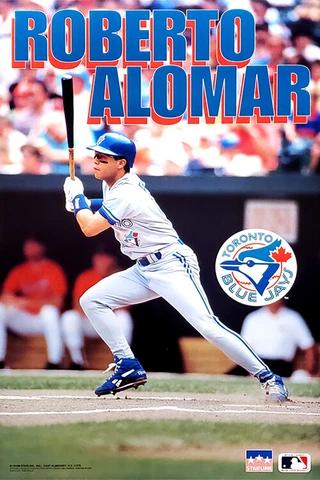 ROBERTO ALOMAR Toronto Blue Jays Vintage 1993 MLB Starline Action 22x34 POSTER Cover