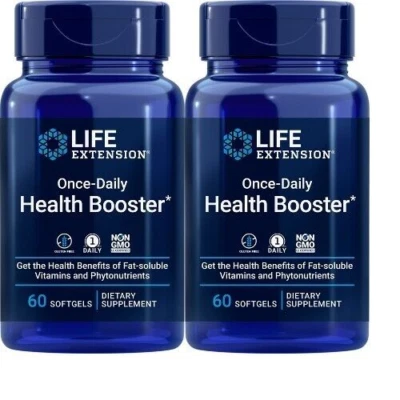 Life Extension Once-Daily Health Booster 2X60gels MK-7/Macuguard/Licopeno/Vit K2 Foto 1 de 2