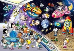 Epoch 1053 Super Small Piece Jigsaw Puzzle PEANUTS Snoopy Space Travel 26x38cm 3 - Picture 1 of 2