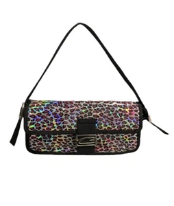 Bolso de Hombro Candies Y2K Holográfico Estampado Leopardo Hebilla Ajustable - Imagen 1 de 5