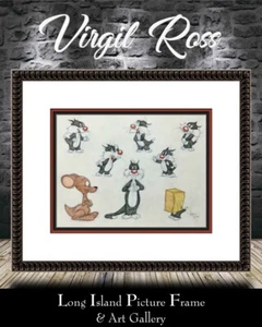 Hoja de Modelo Firmada Original Virgil Ross Dibujo Silvestre Jr Enmarcado Personalizado I - Imagen 1 de 8