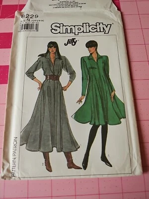 Simplicity Pattern 8229 Tent Swing Flared Dress Two Lengths Sizes 10 12 14 UNCUT - Image 1 of 4