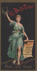 Malt & Hops Best Tonic Medical Victorian Trade Card Advertising A11DD - Bild 1 von 2