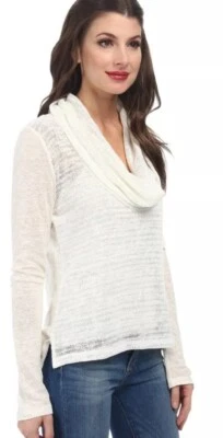 Sanctuary Blanco Brillante Vacaciones en el Sol Capucha Cuello Lino Tejido Pequeño Alto Lo Foto 1 de 4