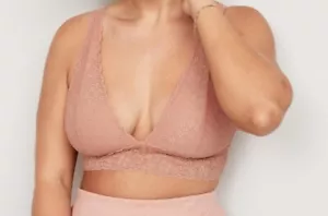 Old Navy Intimates Lace V-Neck Bralette, Coastal Plain (Peach), Size XL -nwt - Bild 1 von 3