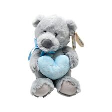Cream Puff Bear Bow Tie 24cm Soft Plush Toy Holds Blue Heart I Like You