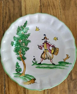 VTG Italian Pottery Drummer Renaissance Hand Painted Signed Plate 7.5" - Picture 1 of 7